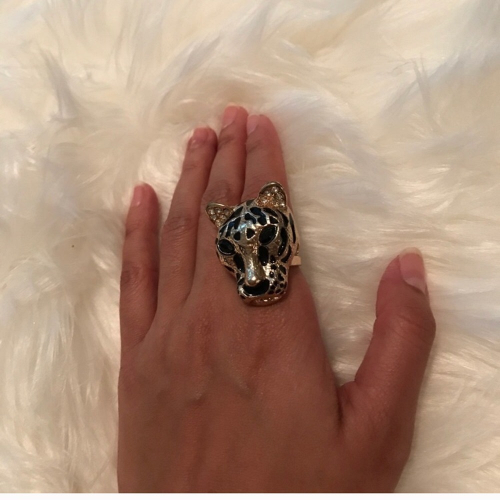 Gold panther ring